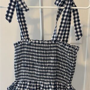 SHEIN Black and White Gingham Tank Top